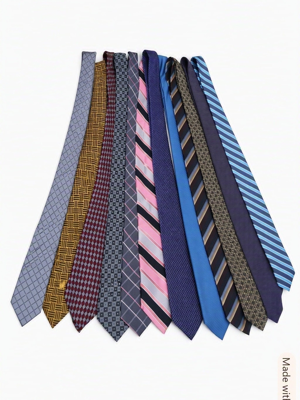 Men's Assorted Blue & Pink Patterned Neckties - Pack of 12